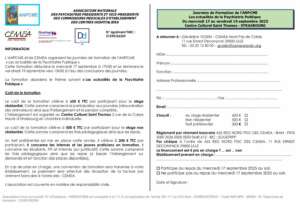 Formulaire d'inscription - Journées de l'ANPCME 2025