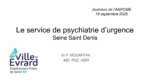 Le service de psychiatrie d’urgence - Présentation du Dr Mouaffak