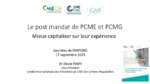 Le post mandat de PCME et PCMG -Présentation Journées ANPCME -  Dr Piney