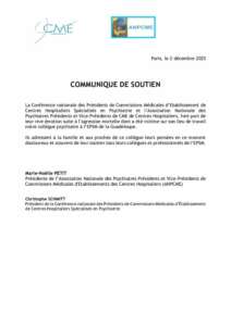 Communiqué de soutien