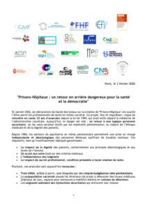 CP Prisons-Hôpitaux : un retour en arrière dangereux pour la santé et la démocratie